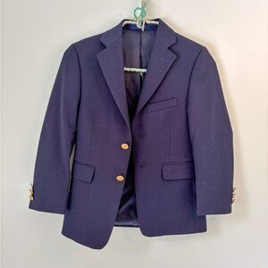 Lord & Taylor Boys Formal Navy Blazer Jacket Gold Buttons - Preppy